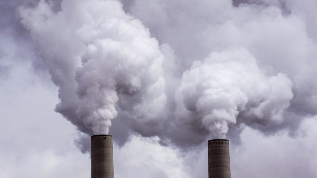 Coal Power Plant Smokestacks Emitting Pollution; Shutterstock ID 546538735; Purchase Order: -