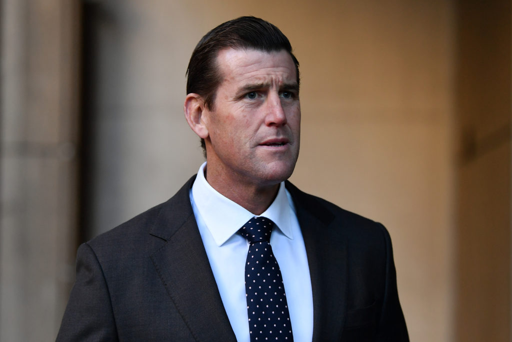 Ben Roberts-Smith arrives at the Federal Court in Sydney, Wednesday, June 16, 2021. Mr Roberts-Smith is suing three former Fairfax newspapers over articles he says defamed him in suggesting he committed war crimes in Afghanistan between 2009 and 2012. (AAP Image/Joel Carrett) NO ARCHIVING