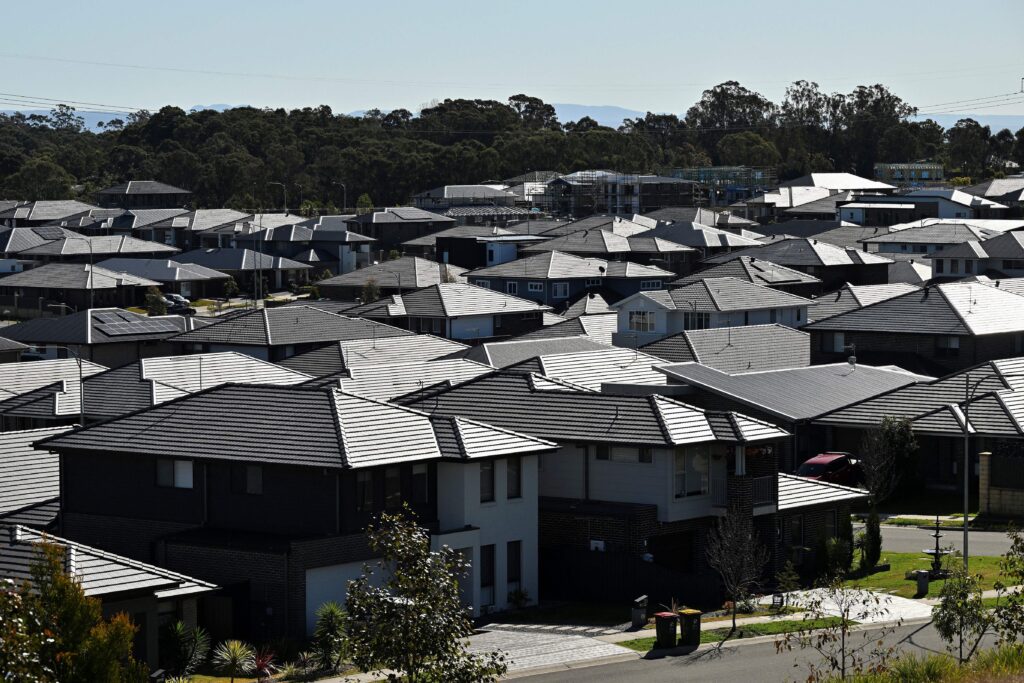 Newly-constructed houses are seen in western Sydney on August 2, 2022, as Australia's central bank raised interest rates taking the cash rate to 1.85 percent. (Photo by Saeed KHAN / AFP) (Photo by SAEED KHAN/AFP via Getty Images)