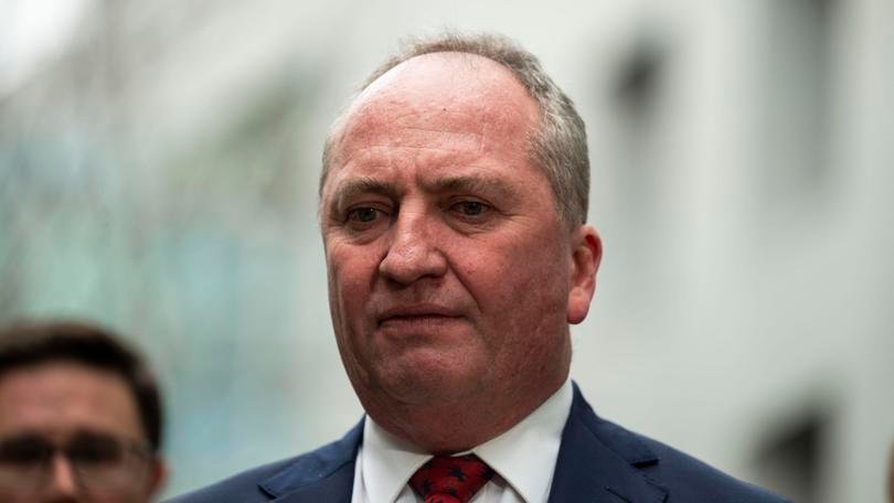 CANBERRA, AUSTRALIA - NewsWire Photos JUNE 21, 2021: Barnaby Joyce addresses the media at Parliament House in Canberra. Picture: NCA NewsWire / Martin Ollman
