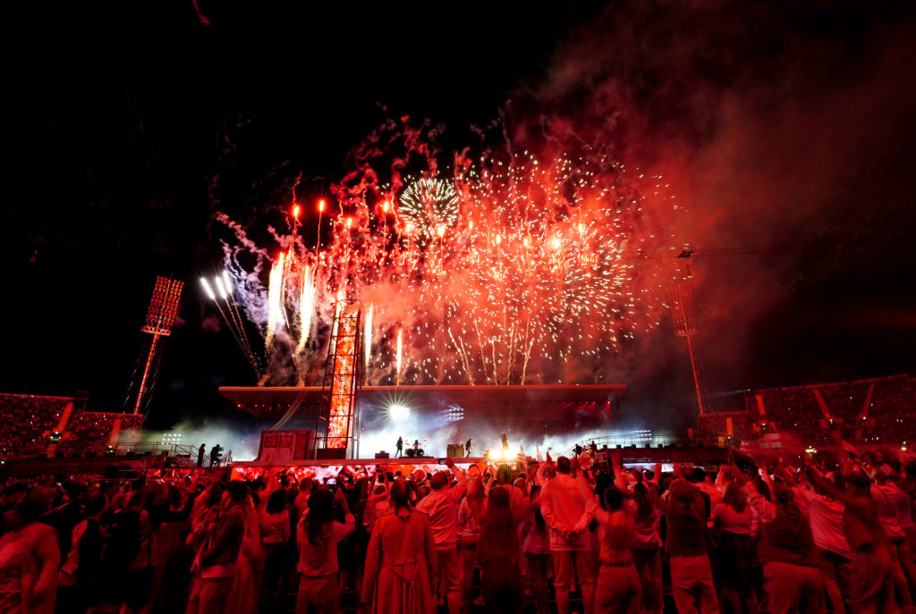 Fireworks go off as Ozzy Osbourne performs on stage during the Closing Ceremony for the 2022 Commonwealth Games at the Alexander Stadium in Birmingham. Picture date: Monday August 8, 2022.. See PA story COMMONWEALTH Ceremony. Photo credit should read: David Davies/PA Wire. RESTRICTIONS: Use subject to restrictions. Editorial use only, no commercial use without prior consent from rights holder.