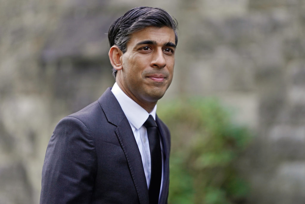Chancellor of the Exchequer Rishi Sunak arrives for the funeral of James Brokenshire at St John The Evangelist church in Bexley, south-east London. Picture date: Thursday October 21, 2021. (Photo by Stefan Rousseau/PA Images via Getty Images)