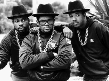 Run D.M.C. in a promotional shoot